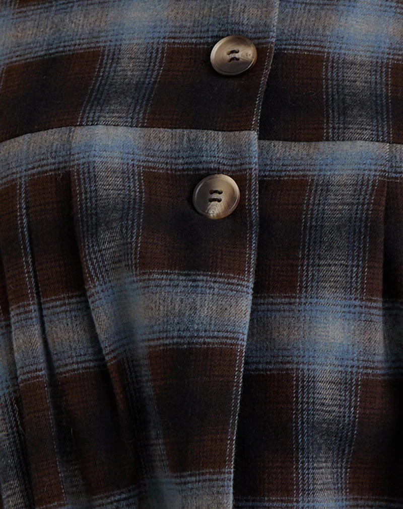 Harana Kragenjacke in blauem und braunem Karo - Image 7