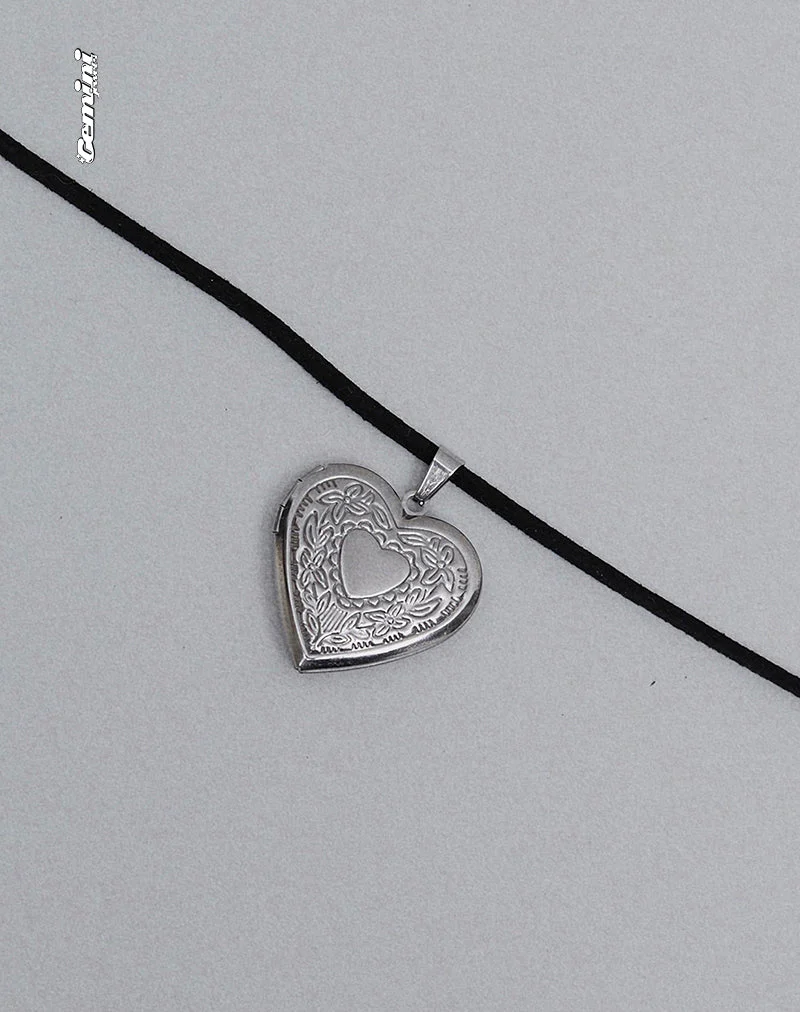 Harley Cord Herz Medaillon Halskette von Gemini Jewels - Image 4