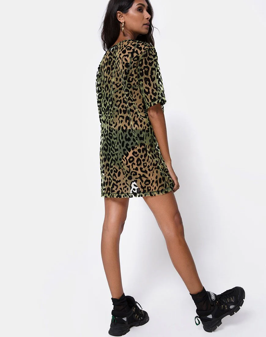 Harlow Kleid in Limette Tierflock - Image 6