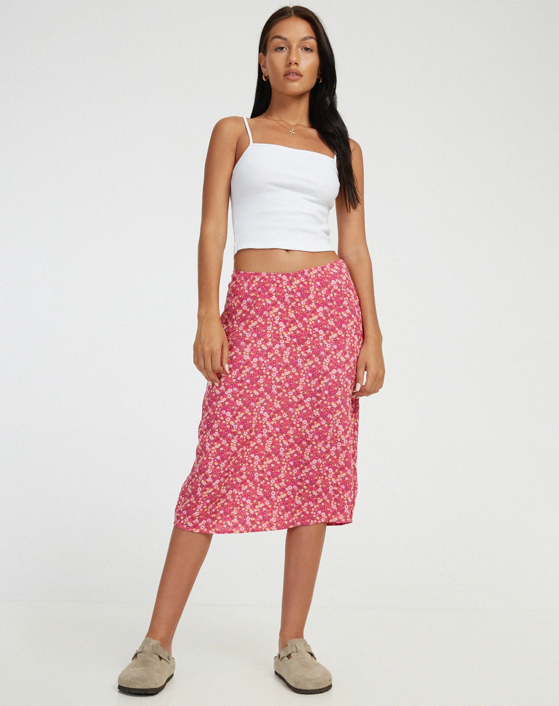Harriet Midirock in Rosa mit Zickzack-Blumenmuster - Image 3