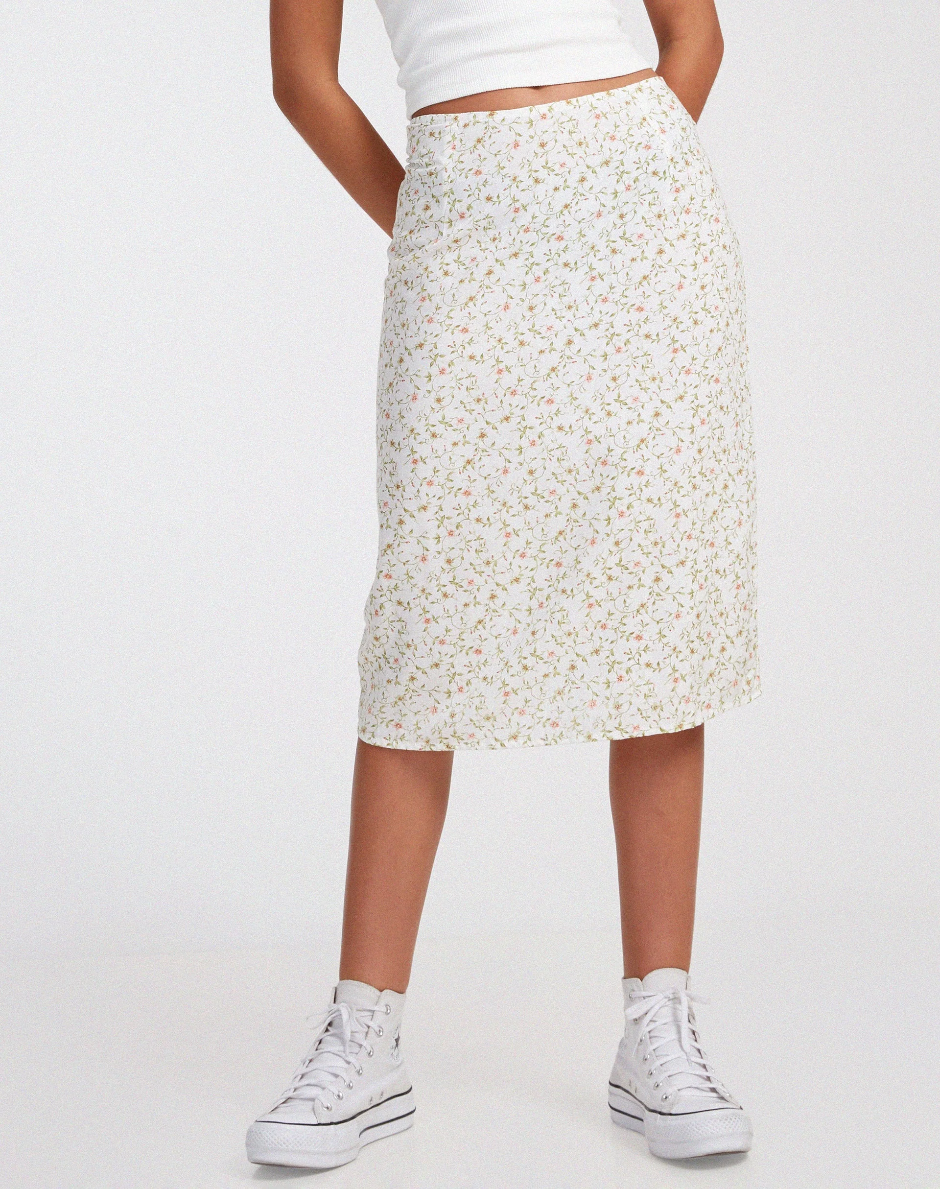 Harriet Midirock in Pretty Petal Elfenbein - Image 3