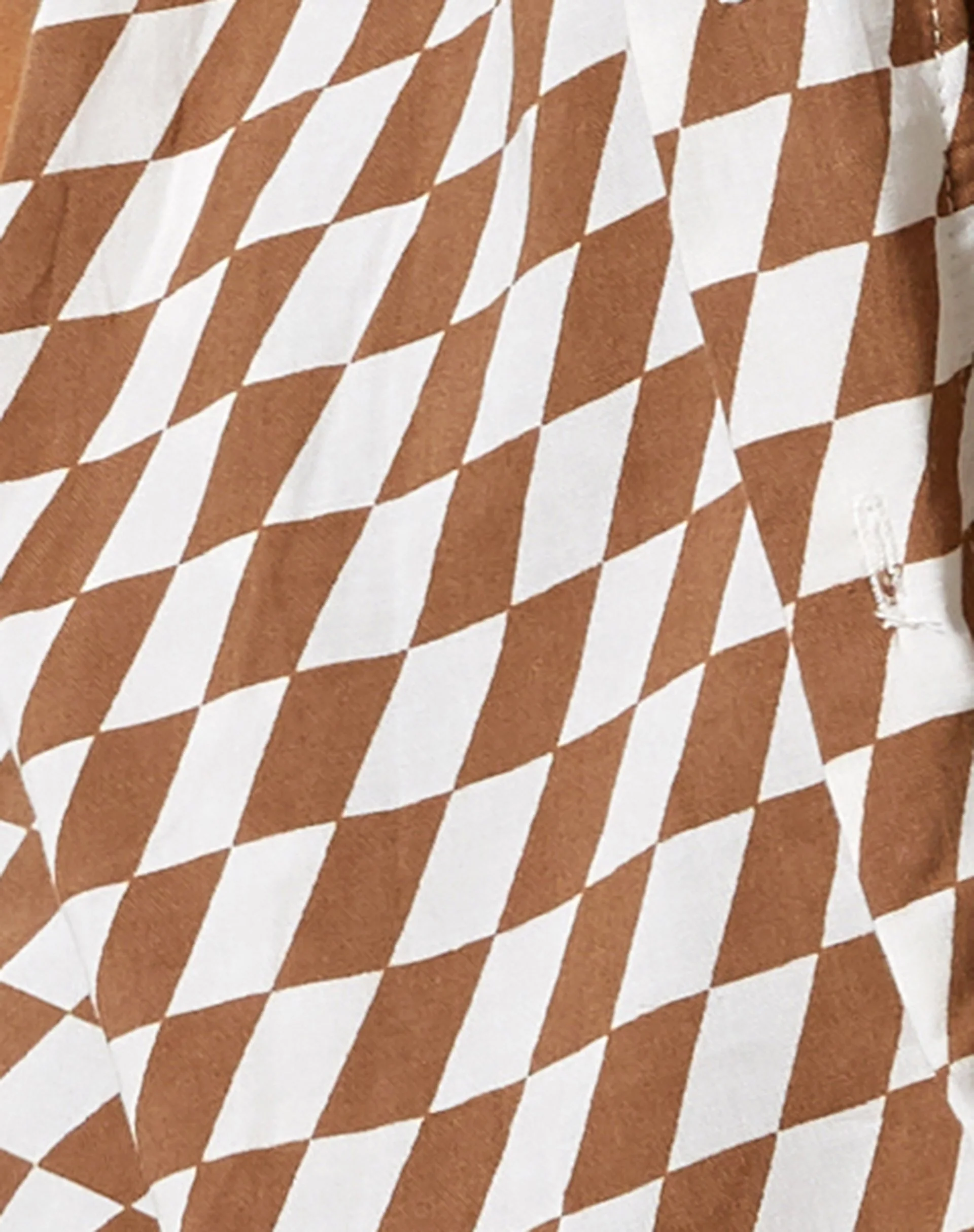 Hawaii-Hemd in Diagonalkaro Tan und Elfenbein - Image 6