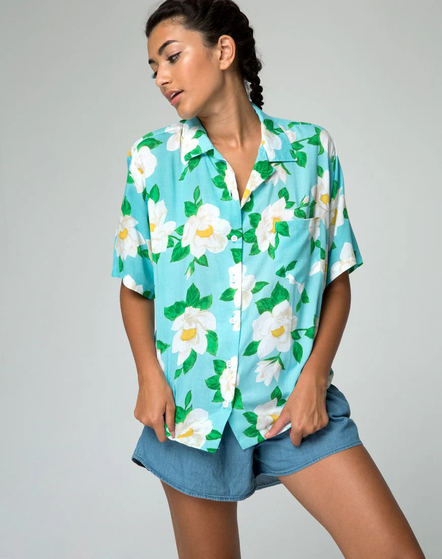 Hawaii-Hemd in Weiß Rose