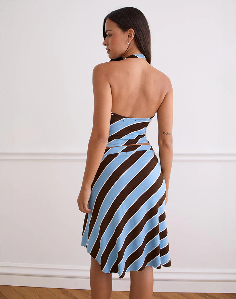 Haya Taucher-Top in Retro Stripe Blau - Image 4