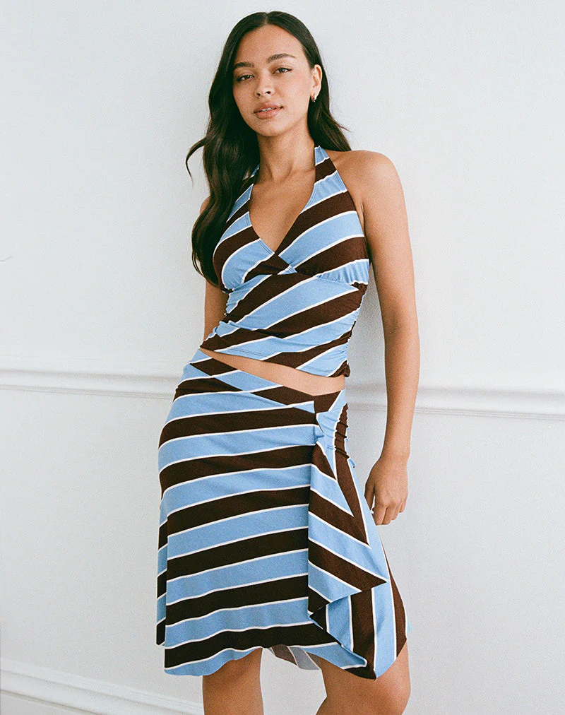 Haya Taucher-Top in Retro Stripe Blau - Image 5