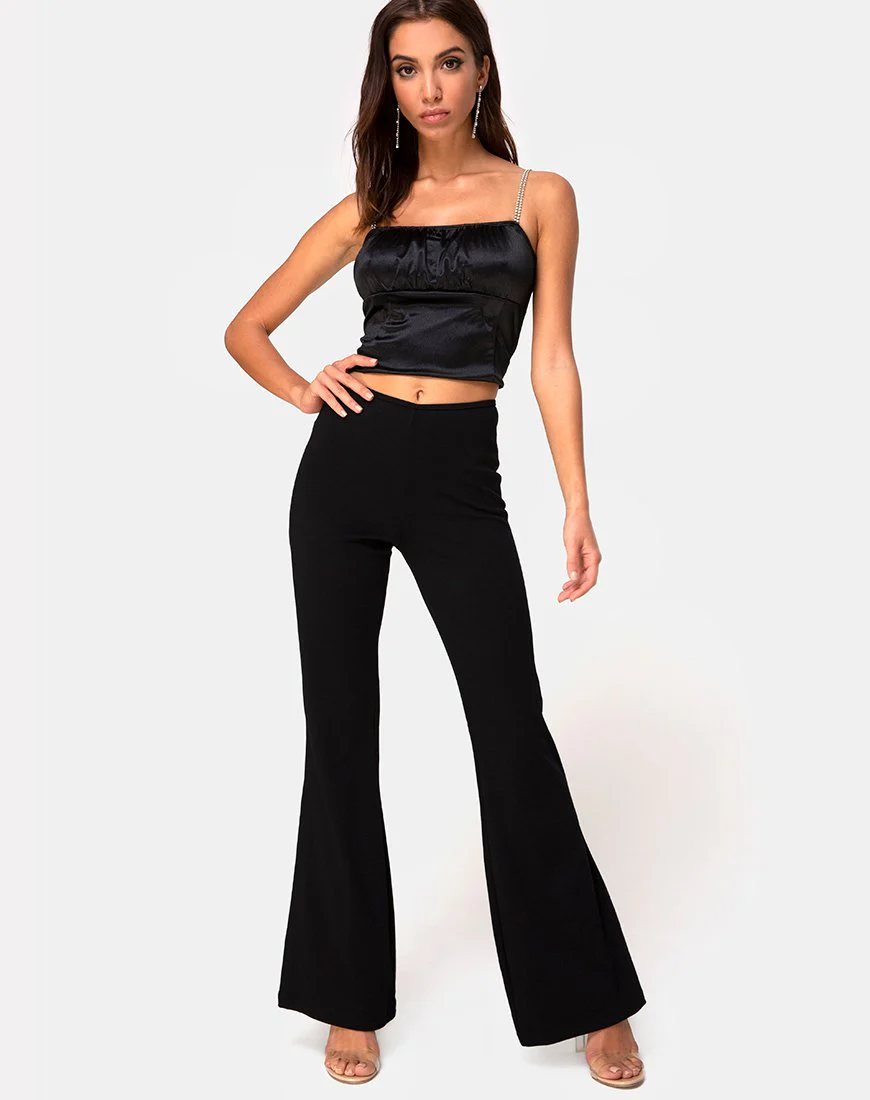 Herzige Schlaghose aus schwarzem Spandex - Image 5