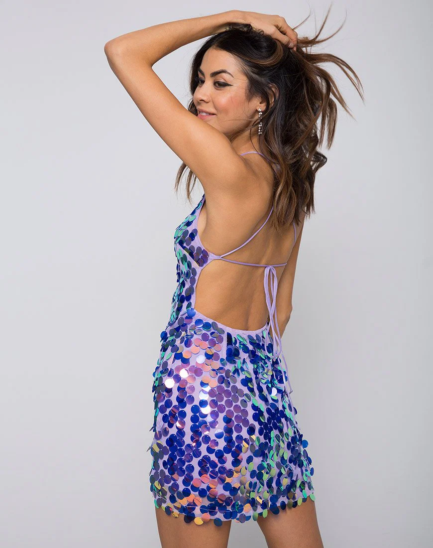 Hedi Kleid in Disc Pailletten Feuer - Image 2