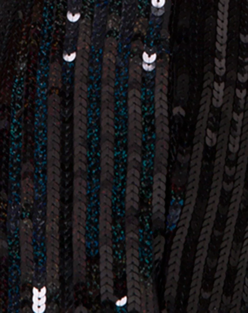 Hedi Kleid aus Fishcale Pailletten Schwarz schillernd - Image 5