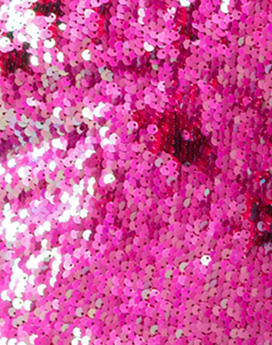 Hedi Kleid in Fischschuppenpailletten Rosa - Image 5