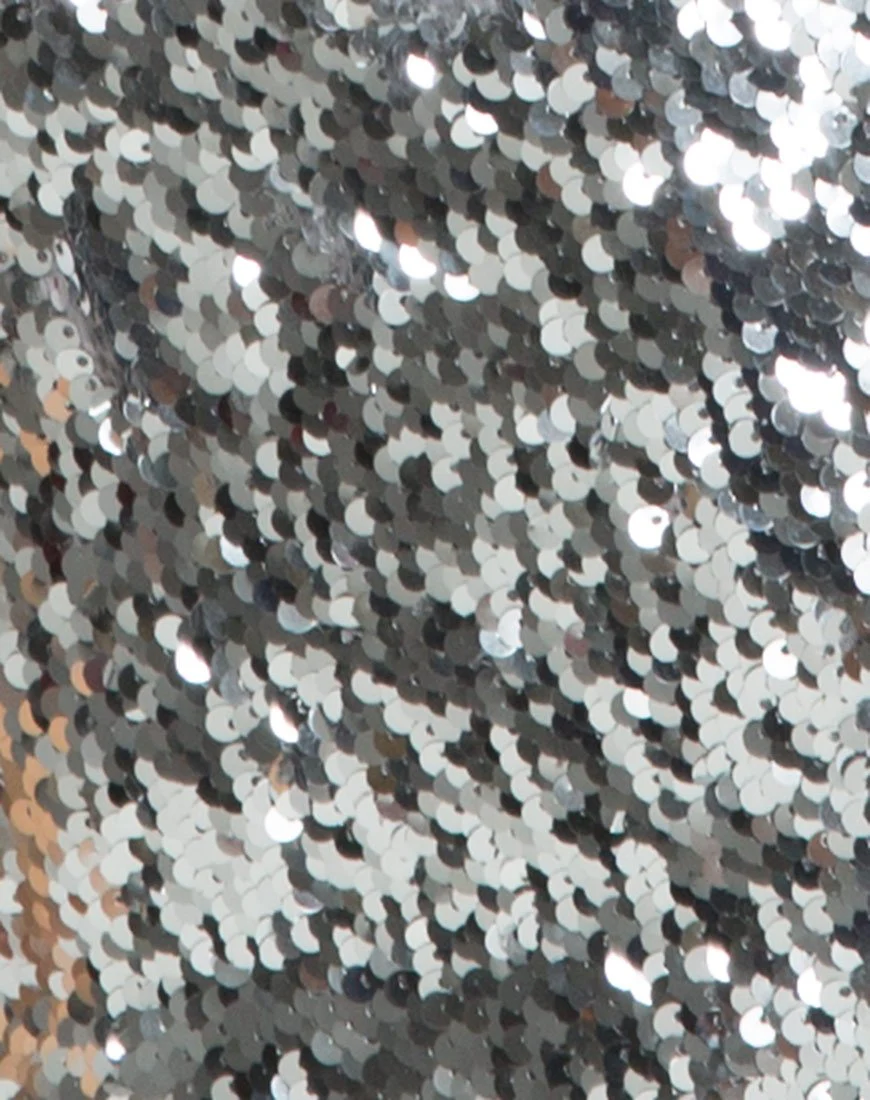 Hedi Kleid aus Fischgrätenpailletten Silber - Image 5