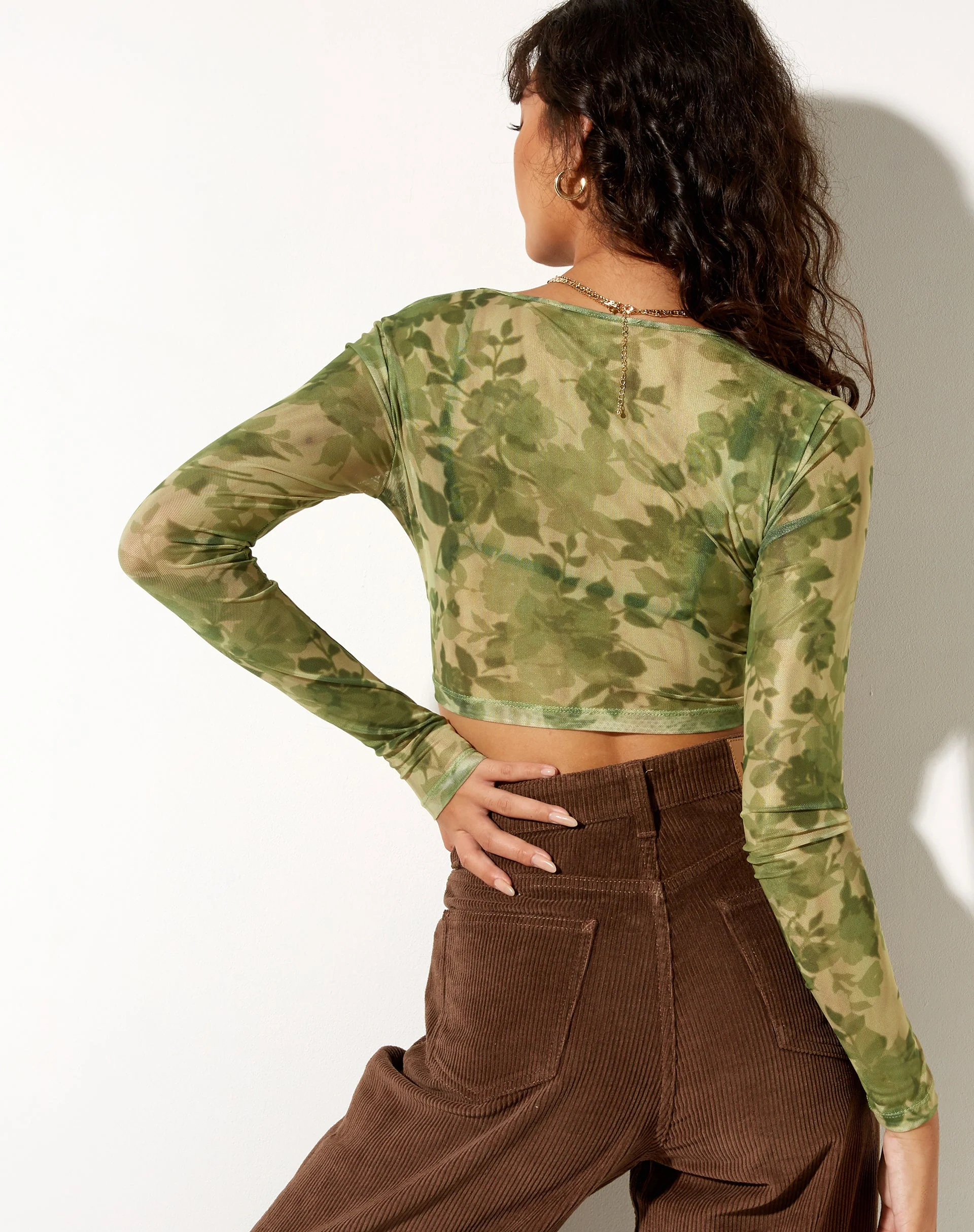 Henru Cropped Cardi in verschwommenem Floral - Image 2