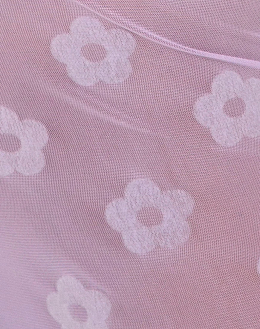 Herlom Schlaghose in Flieder Mesh Daisy White Flock - Image 5