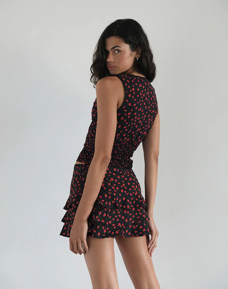 Hevalis Top in Strawberry Polka Schwarz - Image 3