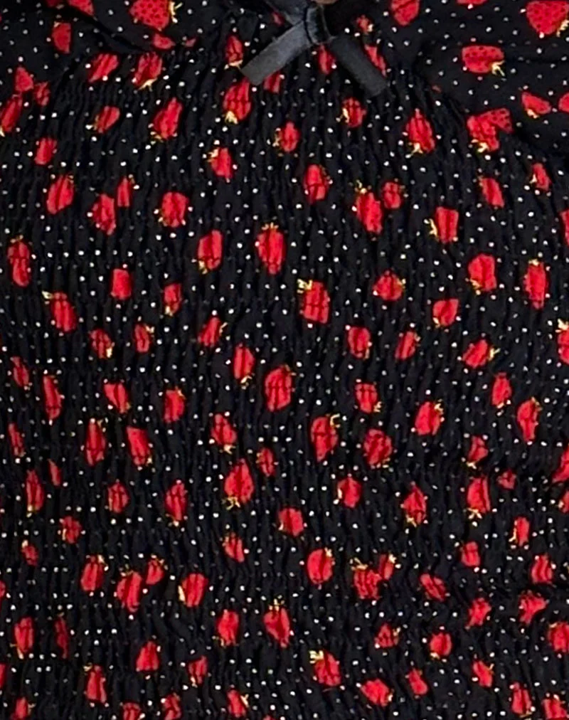 Hevalis Top in Strawberry Polka Schwarz - Image 6