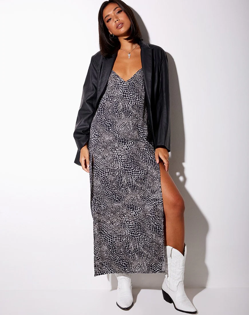 Hime Kleid aus abstraktem Kroko Schwarz - Image 3