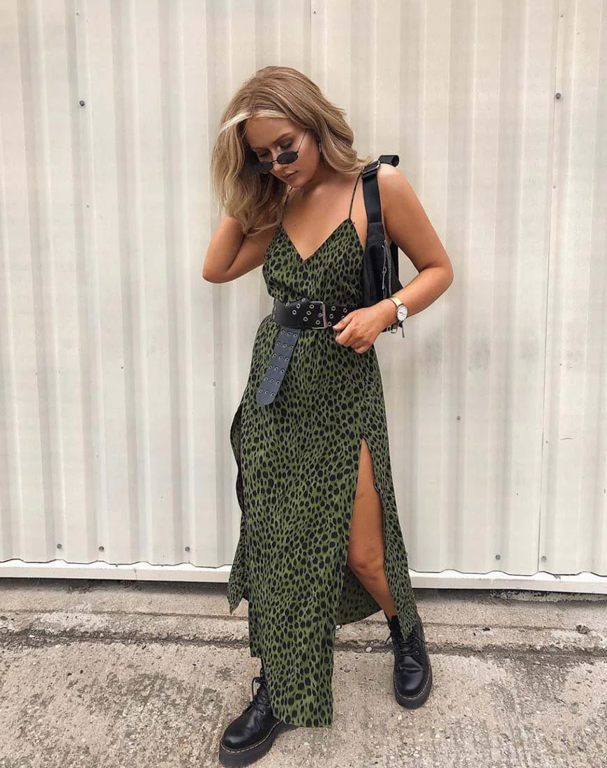 Hime Maxikleid in Cheetah Khaki - Image 2