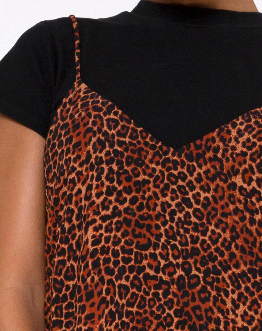 Hime Maxikleid in Ditsy Leopard Orange - Image 6