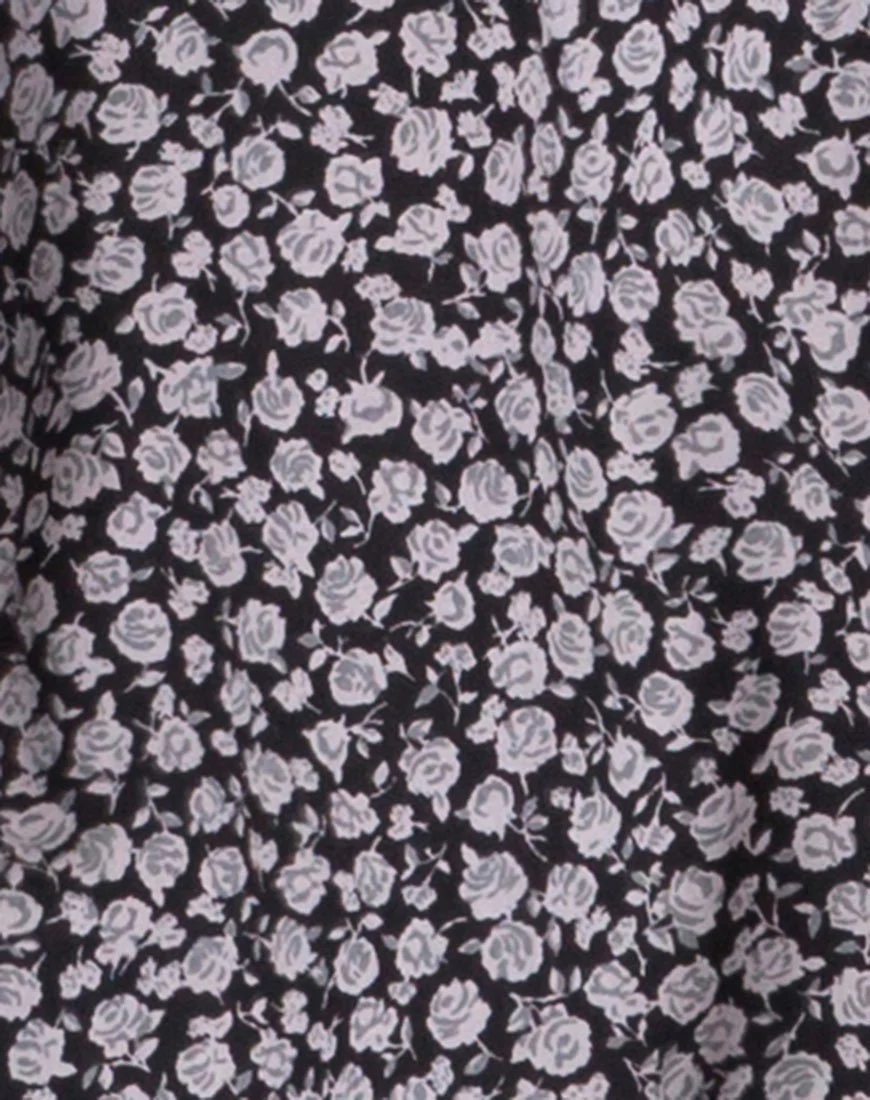 Hime Kleid in Ditsy Rose Schwarz - Image 9