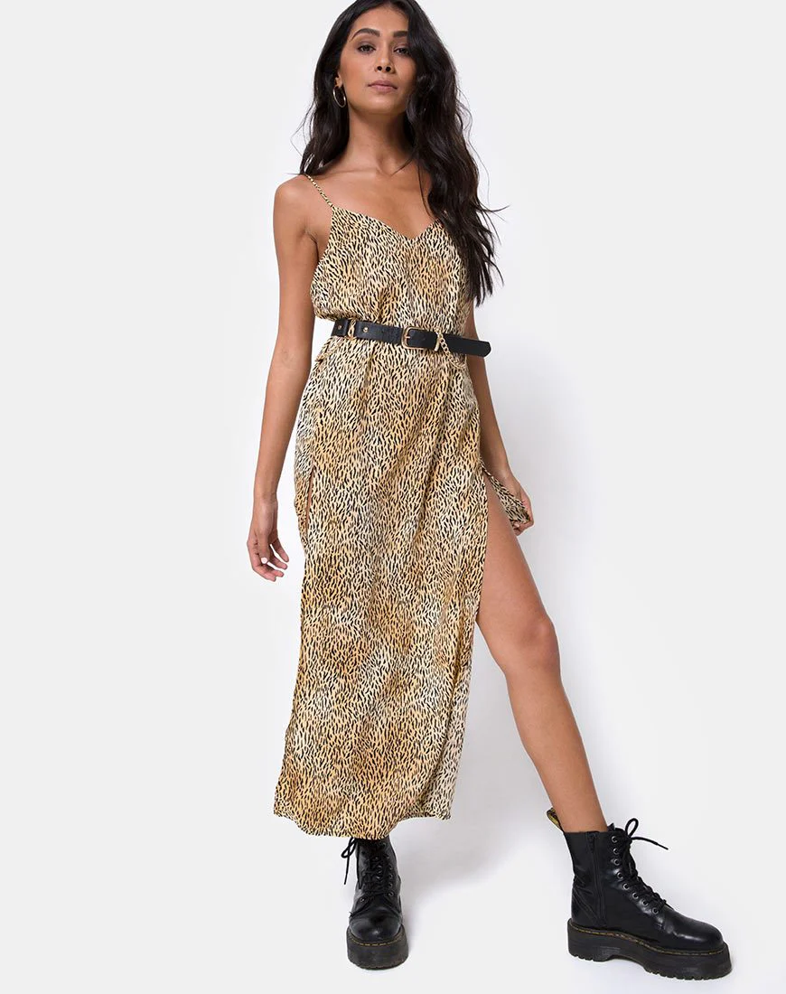 Hime Maxikleid in Mini Tiger Braun - Image 3