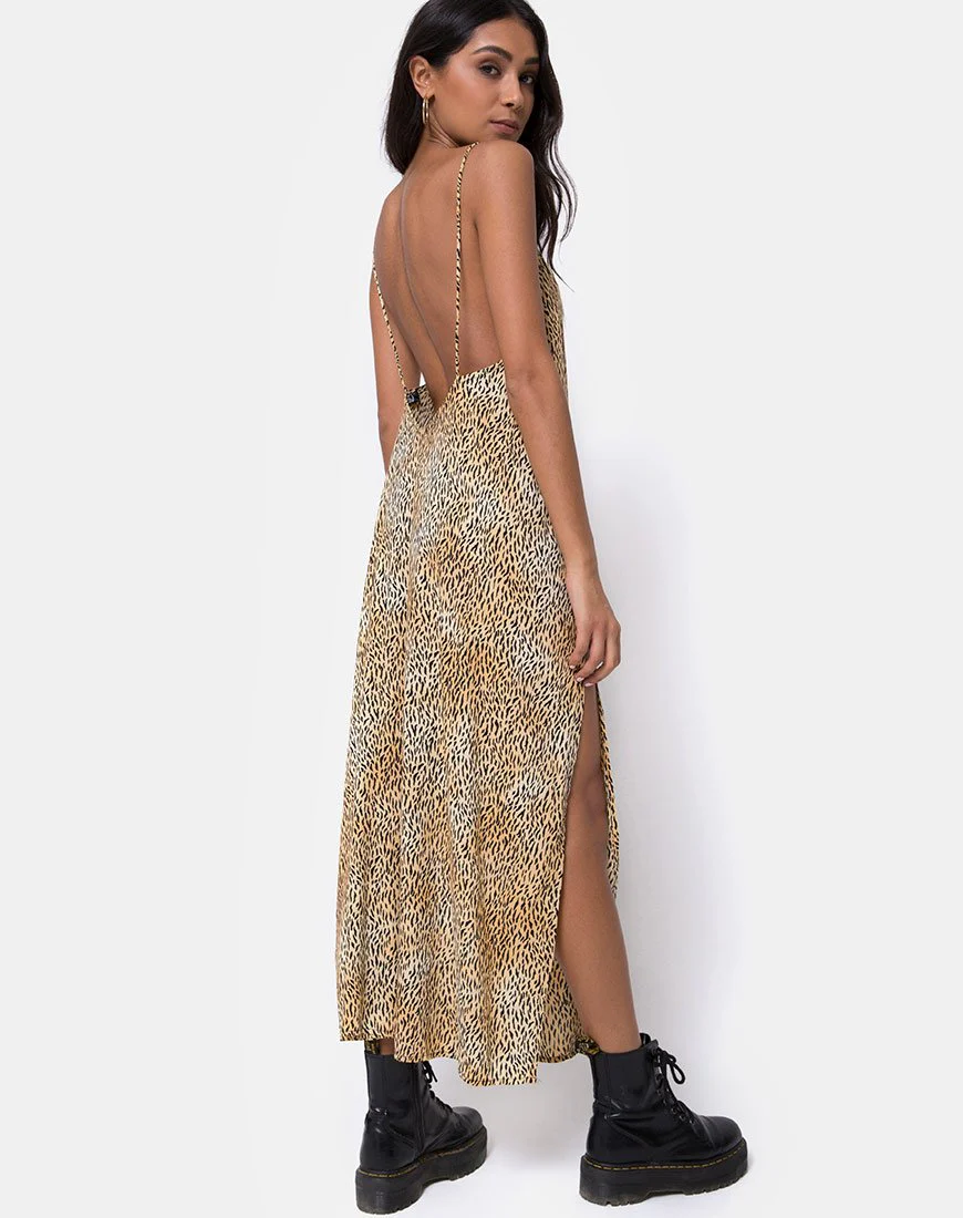 Hime Maxikleid in Mini Tiger Braun - Image 4