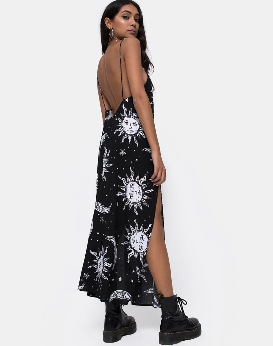 Hime Maxikleid in Übergröße Sonne Mond und Sterne - Image 2
