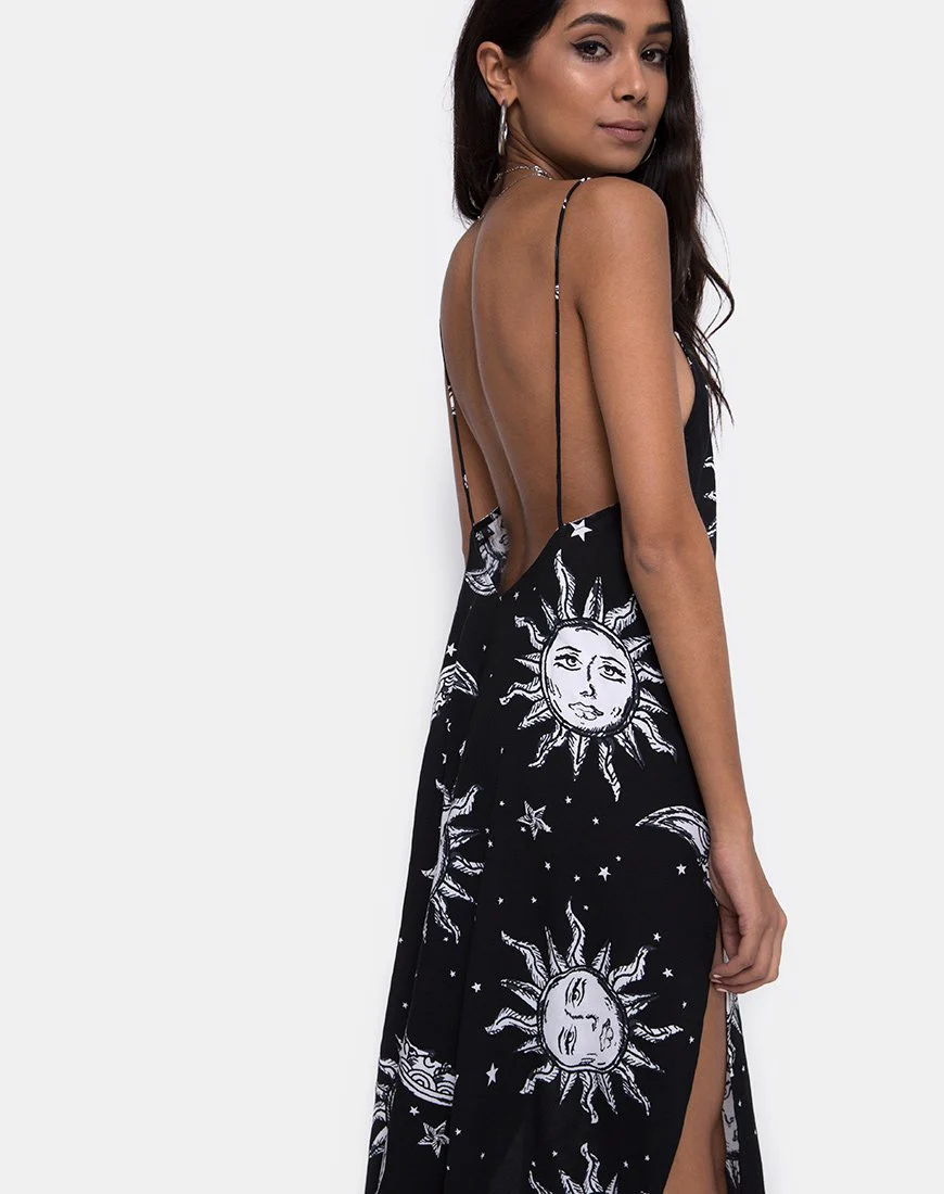 Hime Maxikleid in Übergröße Sonne Mond und Sterne - Image 4