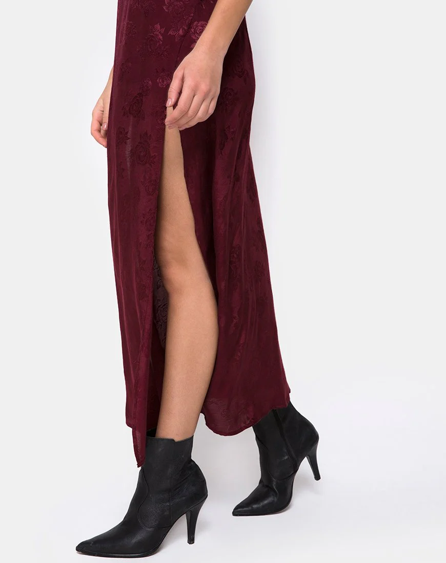 Hime Maxikleid aus Satin in Burgunderrosa - Image 3