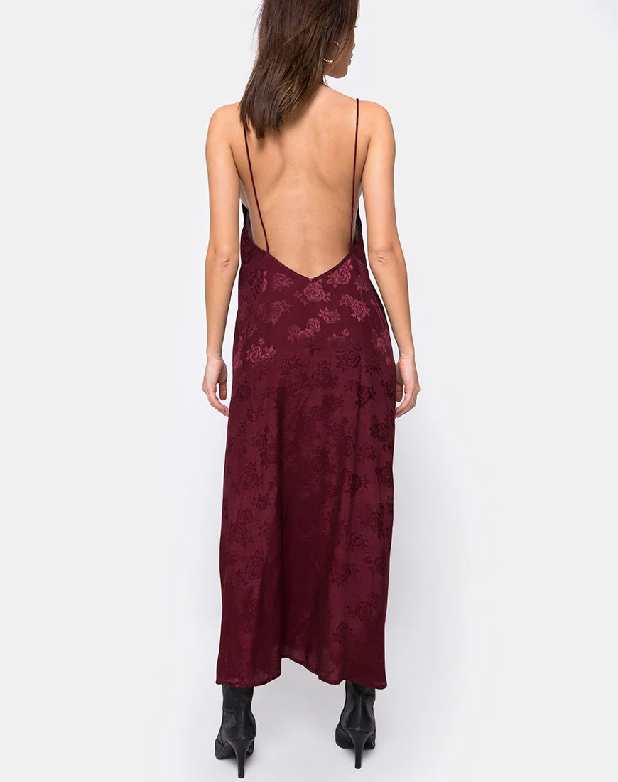 Hime Maxikleid aus Satin in Burgunderrosa - Image 4