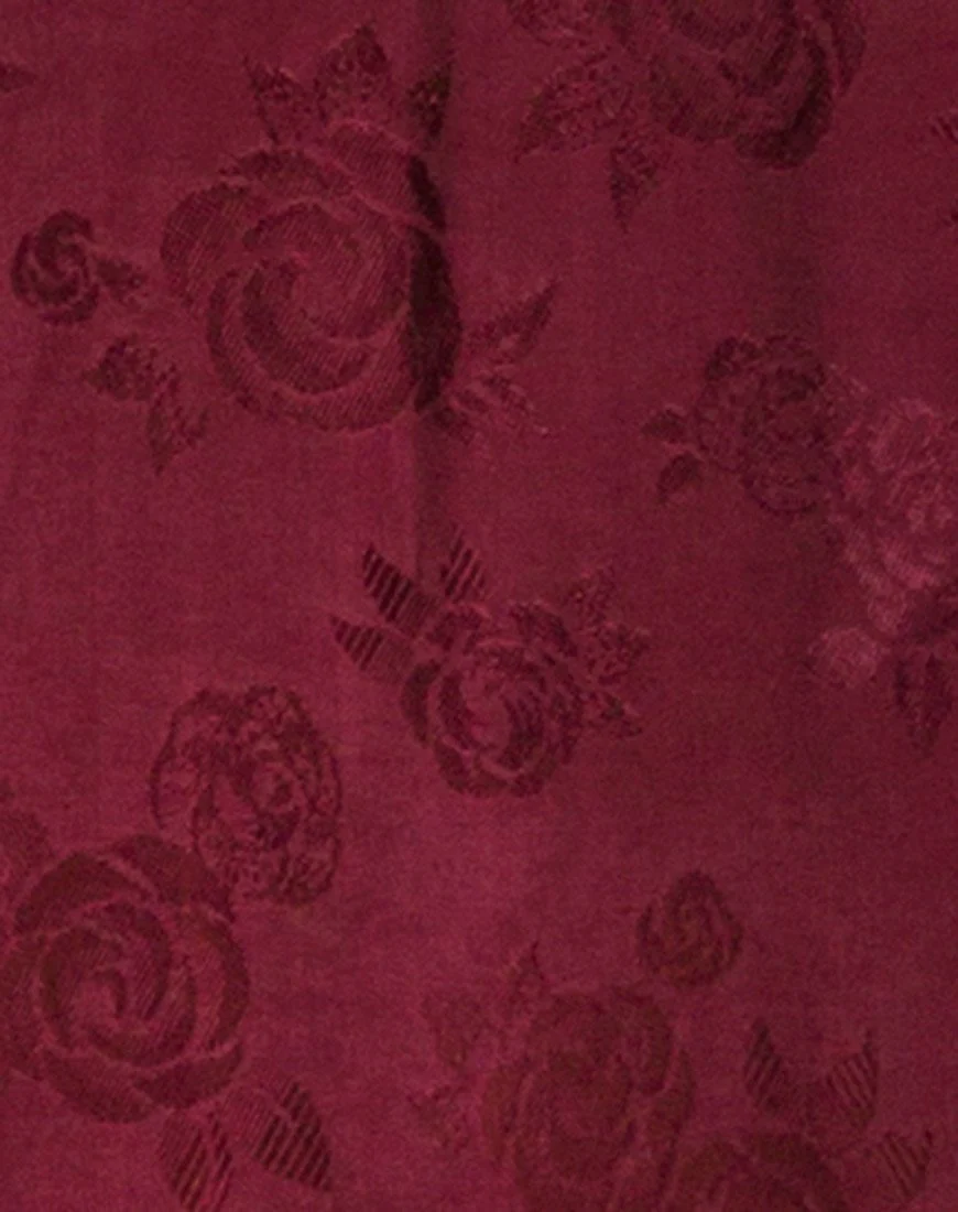 Hime Maxikleid aus Satin in Burgunderrosa - Image 5