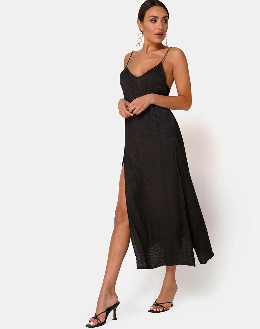 Hime Kleid aus Satin Gepard Schwarz - Image 3