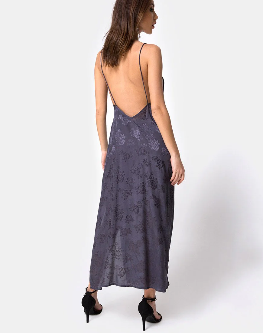 Hime Maxikleid aus Satin Grau Rose - Image 2