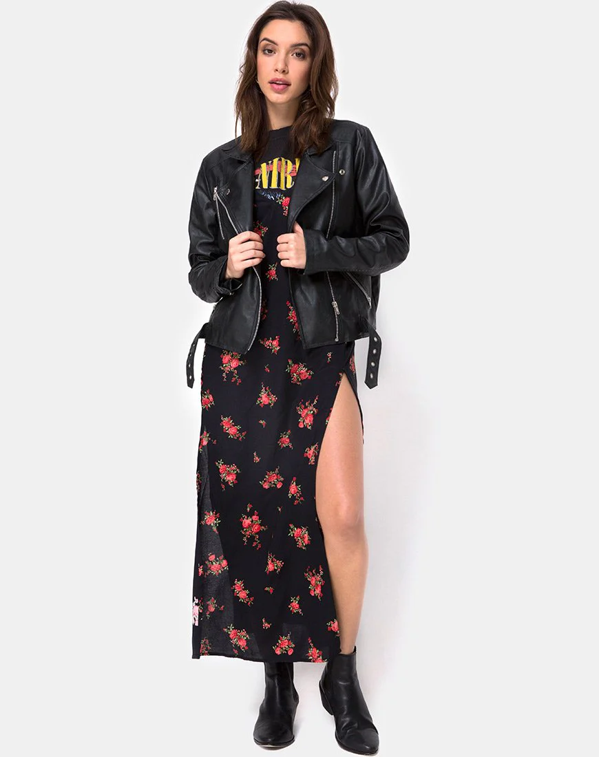 Hime Maxikleid in Soi Rose Schwarz und Rot - Image 3