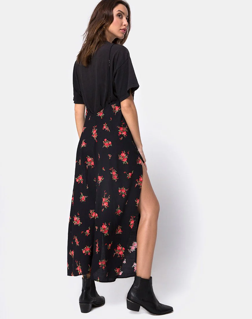 Hime Maxikleid in Soi Rose Schwarz und Rot - Image 4