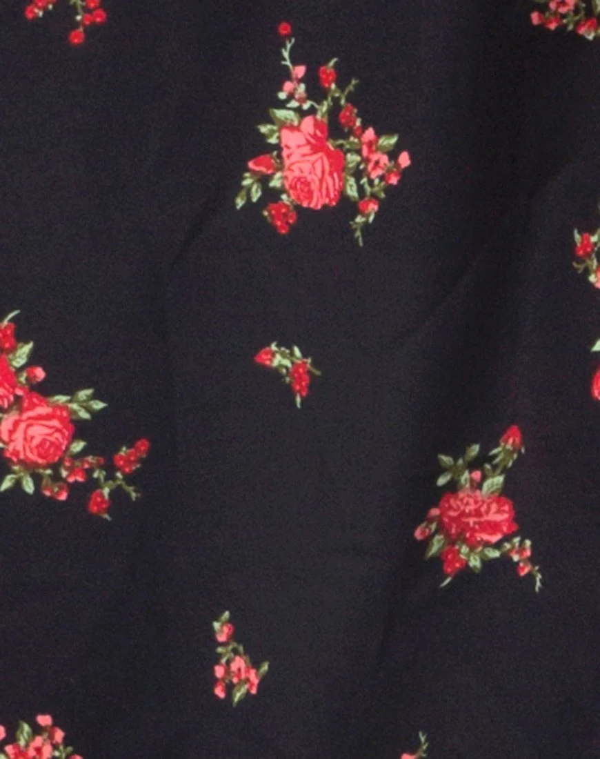 Hime Maxikleid in Soi Rose Schwarz und Rot - Image 6