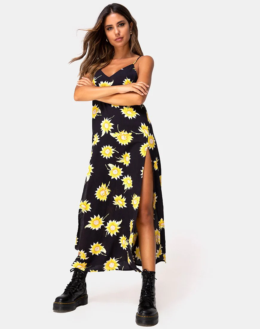 Hime Maxikleid in Sunny Days Schwarz