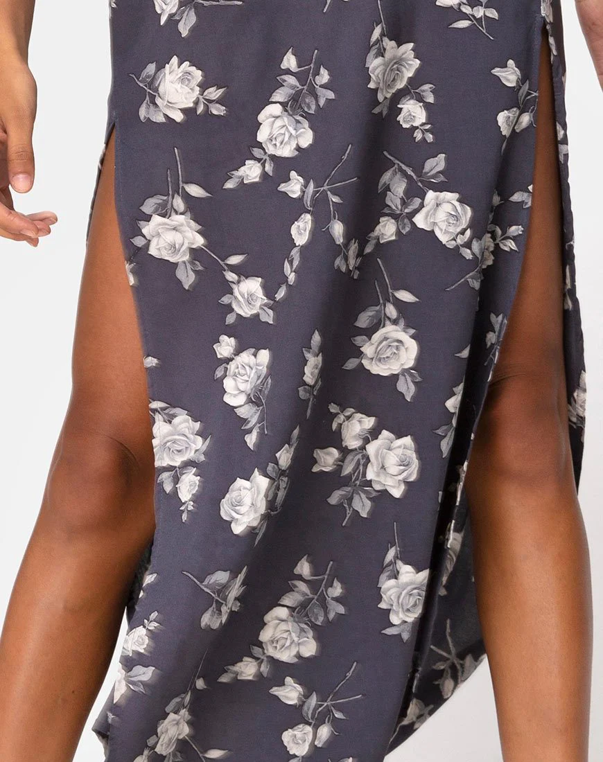 Hime Maxikleid in Weiß Rose Grau - Image 6