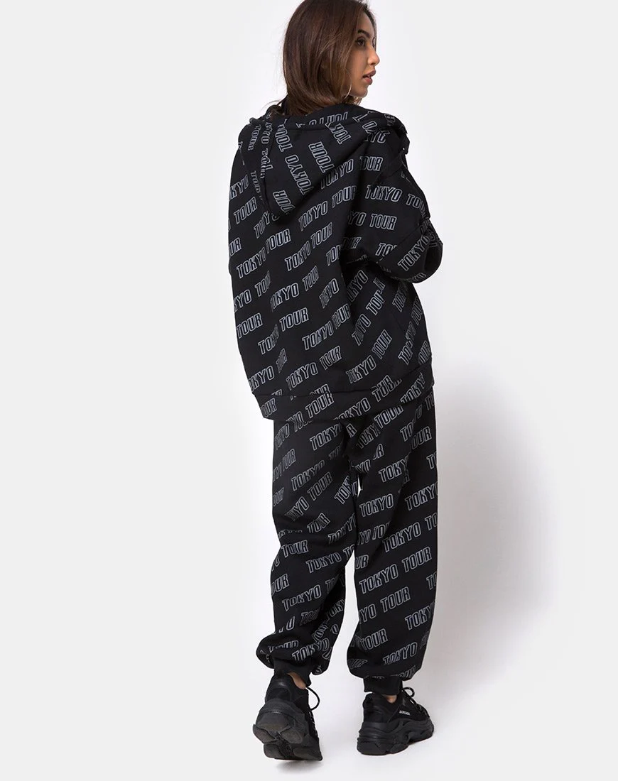 Hollack Zip Hoody in Tokio Tour Schwarz - Image 4