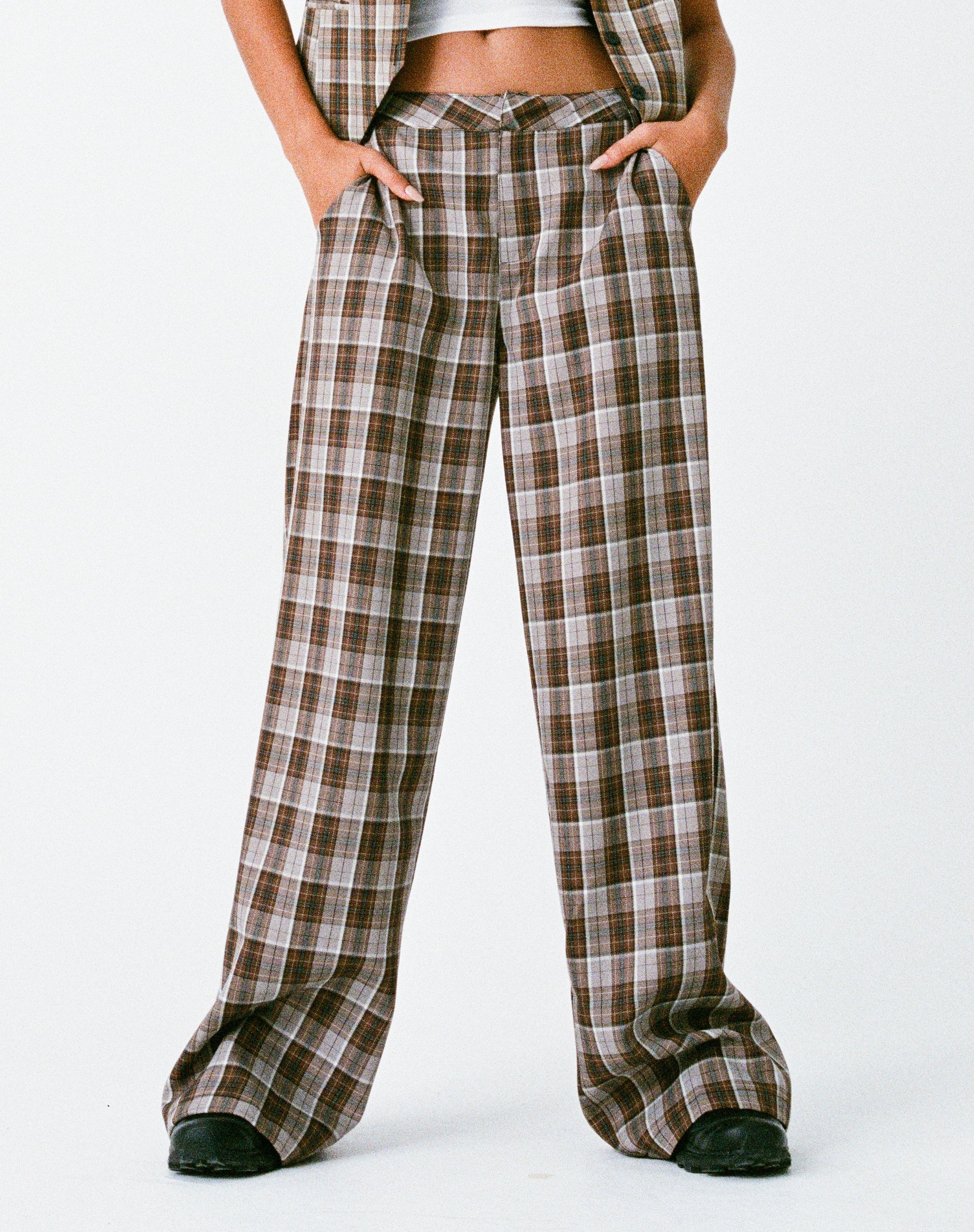 MOTEL X OLIVIA NEILL Hondra Hose in Check Tan Braun - Image 2