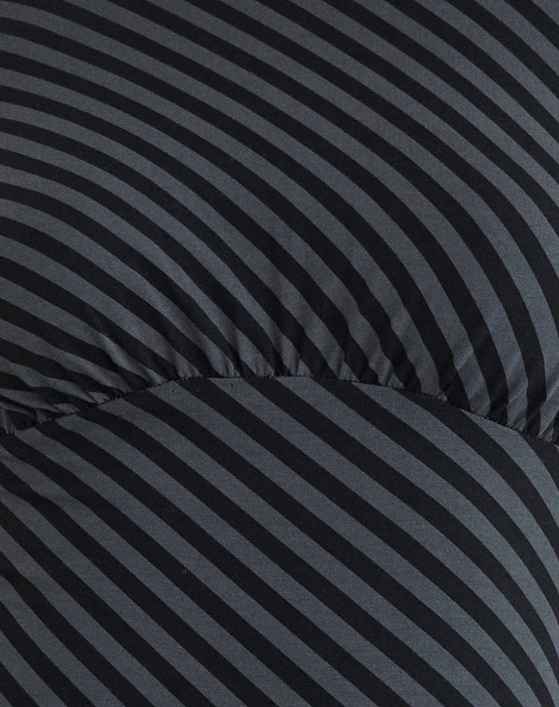 Hongsai Minikleid mit schrägen Streifen in Ocean Storm - Image 6