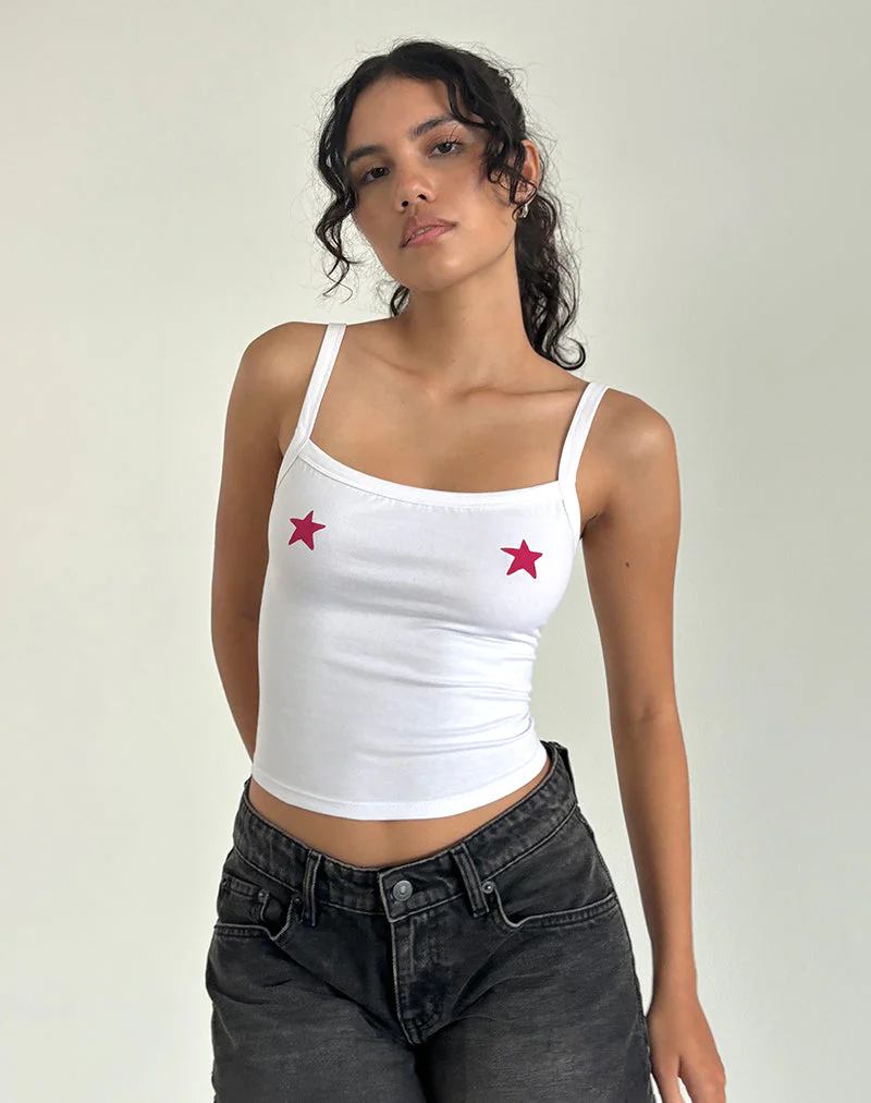 Icah Cami Top in Weiß mit Sternen
