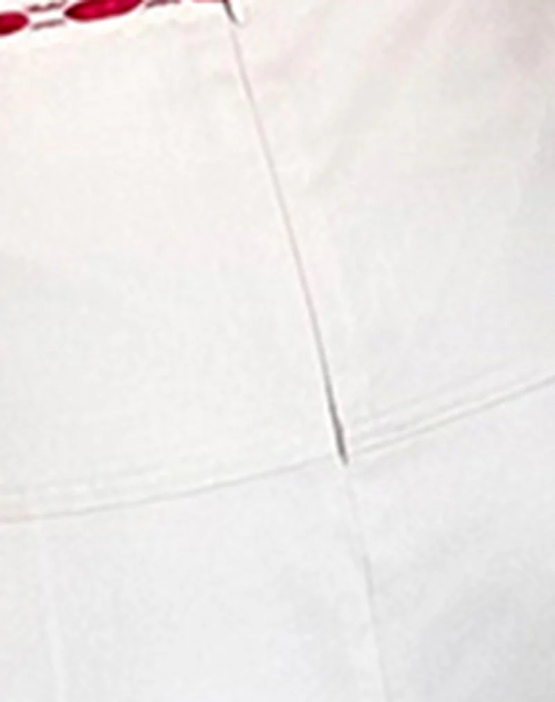 Idalis Skort in Creme mit roter Bindung - Image 5