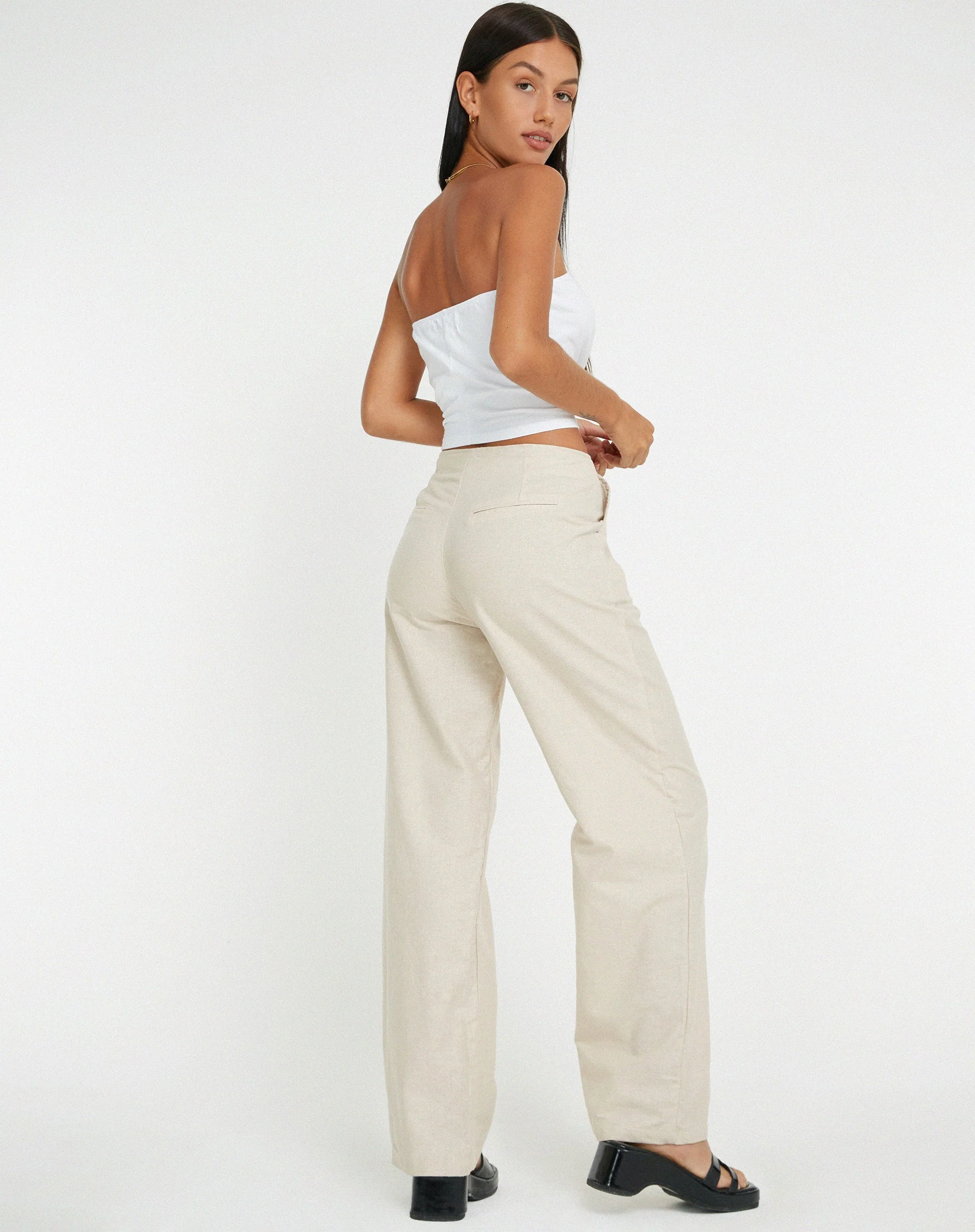 Idama Hose mit weitem Bein in Ecru - Image 4