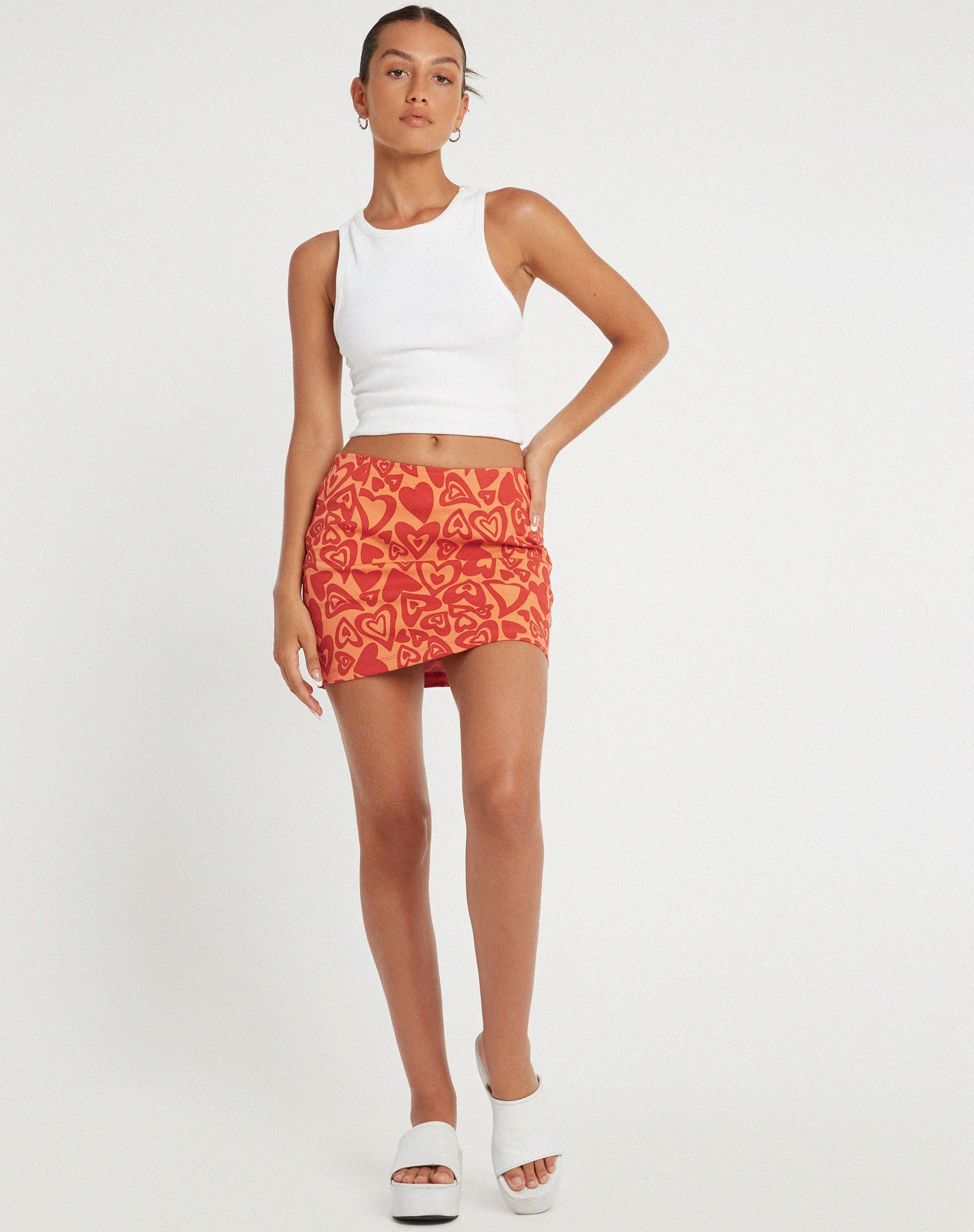 Ima Minirock in Retro Heart Orange - Image 3
