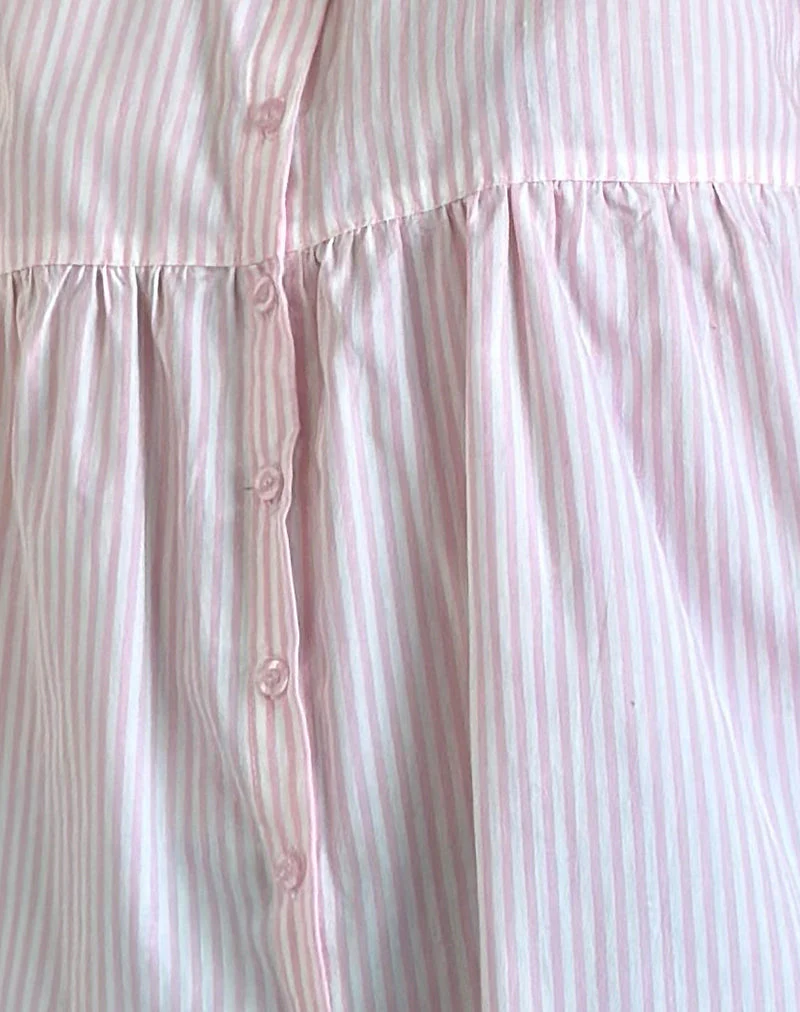 Immy Top in kleinem Streifen vertikal Candy Pink - Image 6