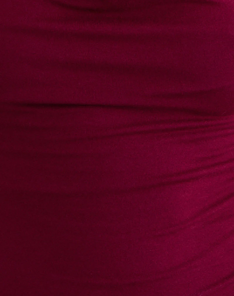 Imrie Top mit offenem Rücken aus Rayon Jersey Burgundy - Image 6