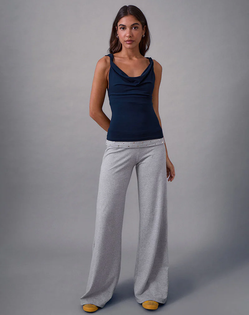 Imrie Open Back Top aus Rayon Jersey Navy - Image 4