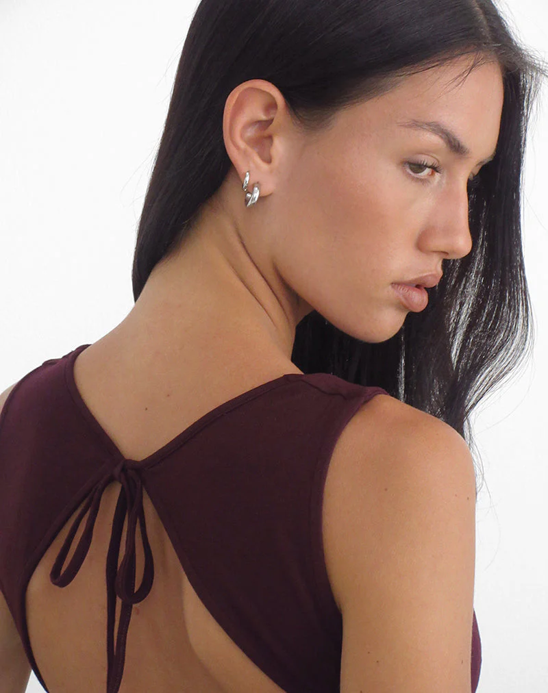 Imrie Open Back Top in Rayon Jersey Redwood - Image 2