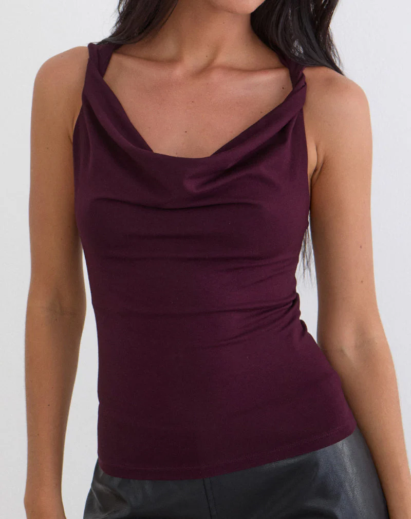 Imrie Open Back Top in Rayon Jersey Redwood - Image 3