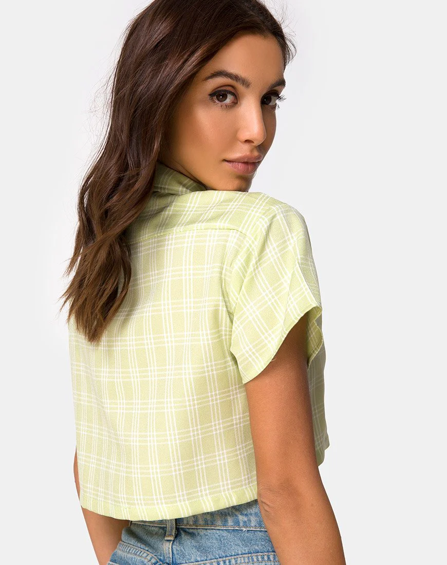 Indiana Cropped Shirt in Salbei Karo - Image 2