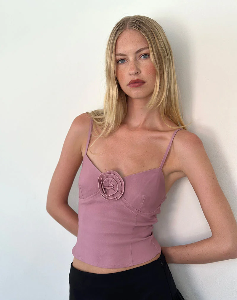 Indus Cami Top in Rosette Altrosa